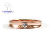 แหวนพิงค์โกลด์ แหวนคู่ แหวนเพชร แหวนแต่งงาน แหวนหมั้น - R1240DPG